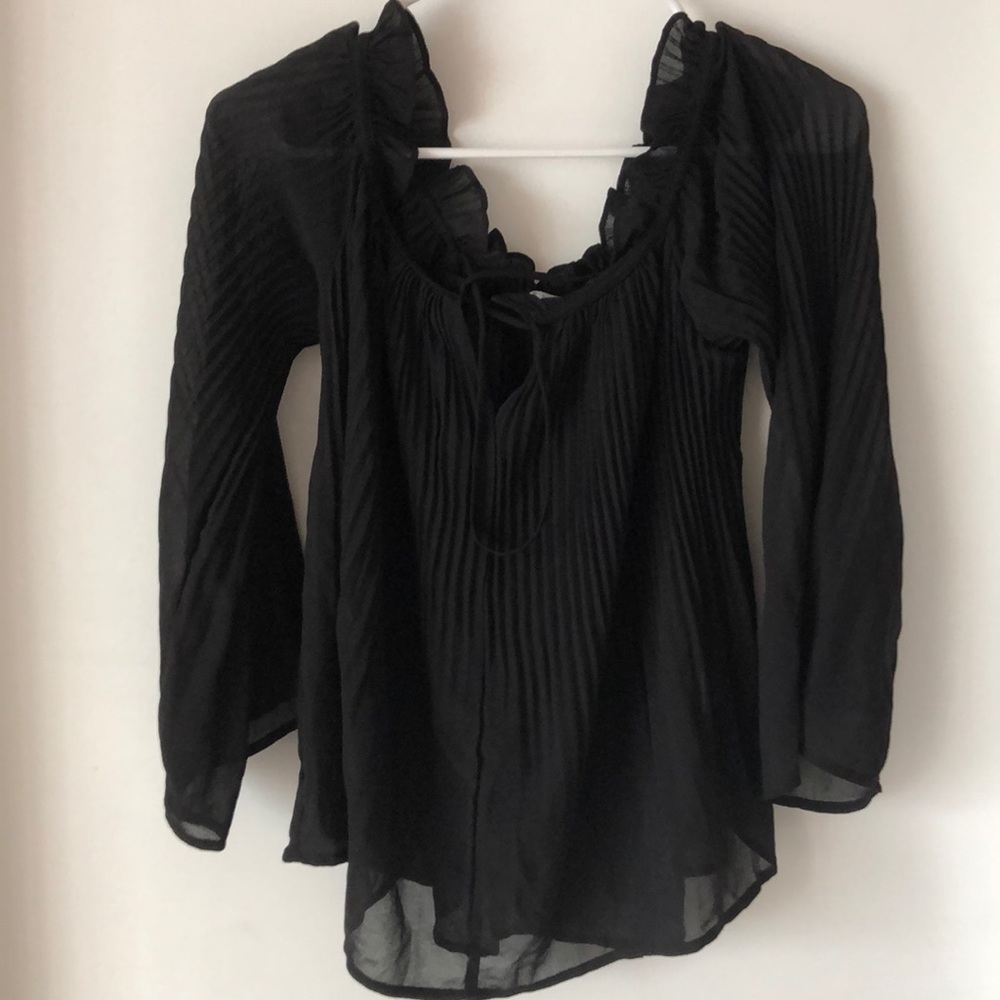 Brand new Never worn black pleated blouse
